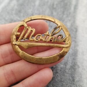 Vintage Mother Oval Brooch, Retro, Tarnished